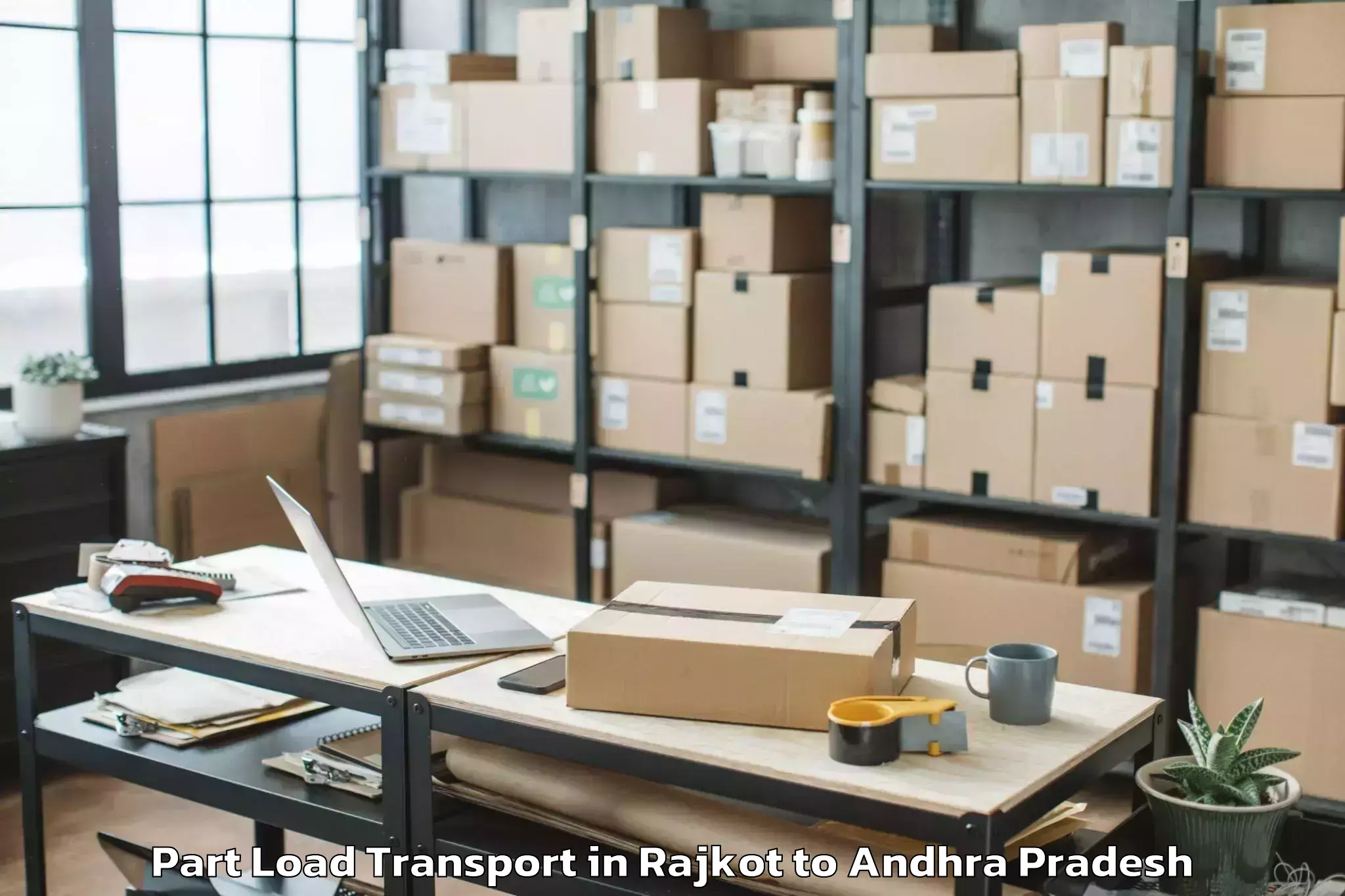 Book Rajkot to Bollapalle Part Load Transport Online